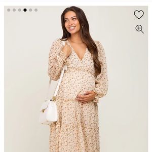 Pink Blush Maternity Floral Tiered Maxi Dress